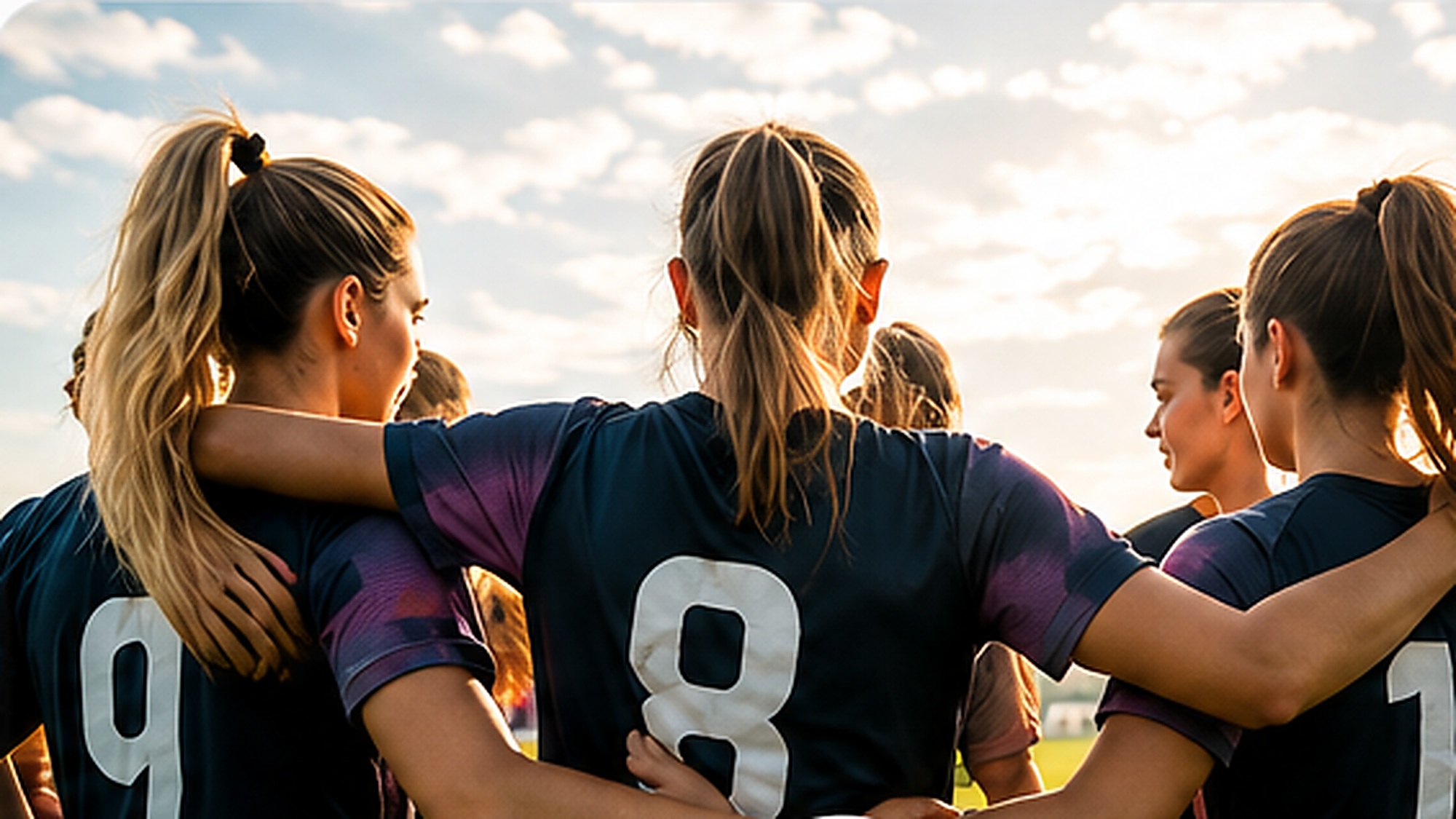 Frauen-Fussball-Team im Kreis